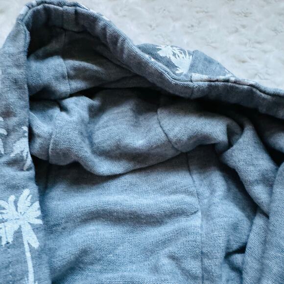 CHASER Womens Gray Palm Trees Cropped Yoga Hoodie Sweatshirt Medium - Picture 8 of 13